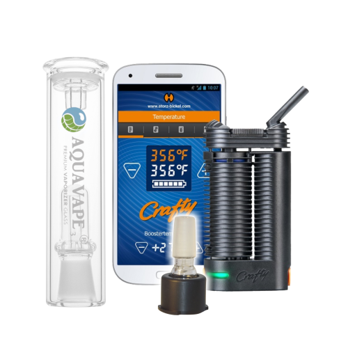 Crafty+ Vaporizer Komplett Set + Aquavape³ Bubbler & 14mm-Adapter