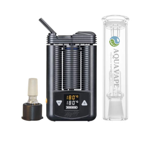 Mighty Vaporizer Komplett Set + Aquavape³-Bubbler & 14 mm-Adapter